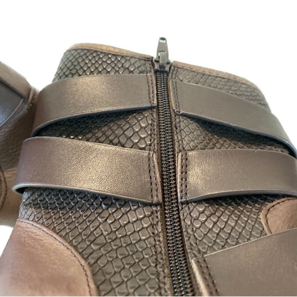 Sofft Aldina Brown Leather Strappy Side Zip Boots Size 7.5 - Picture 6 of 10